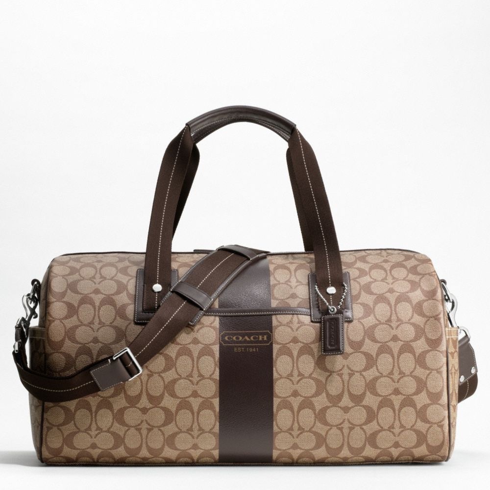 Coach brown signature duffle bag